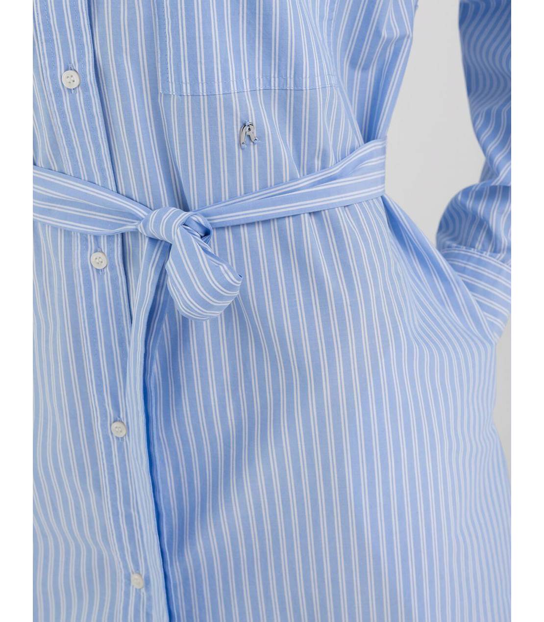 ストライプコットンポプリンシャツドレス 詳細画像 ホワイトブルー 5